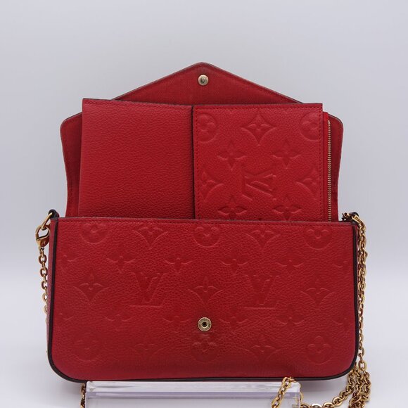 Louis Vuitton Pochette Félicie Empreinte Red Leather - Picture 1 of 13
